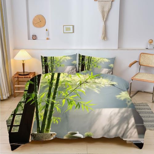 Housse de couette 140x200 douce en microfibre anti-plis vert - 3