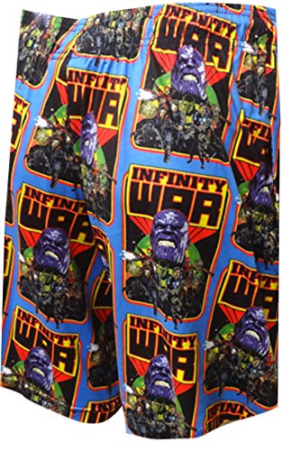 Mad Engine Mens Marvel Comics Infinity War Thanos Lounge Shorts2