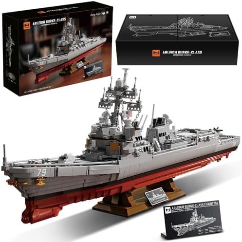 MISINI M7021 Arleigh Burke-Class Destroyer Building Blocks Set, 3601 Pieces MOC USN Warship Model, Excellent Battleship Building Gift and Collection for Military Enthusiast and Adult