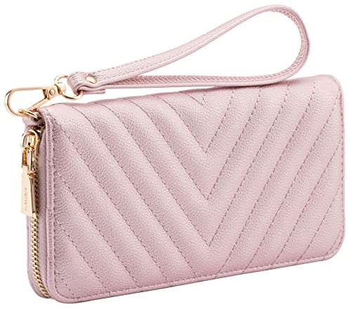 Brentano Vegan Leather Slim Single-Zipper Chevron Embroidered Wallet with Removable Wrist Strap product thumbnail 20