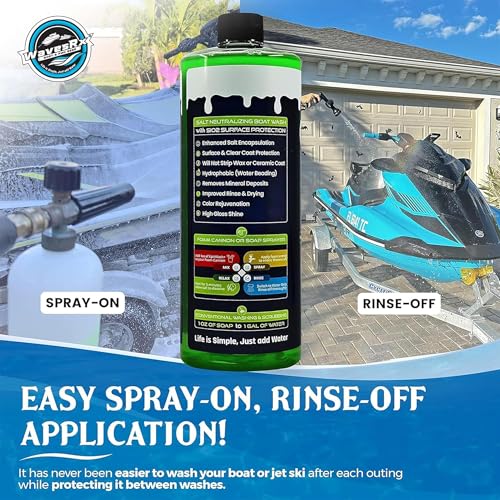 WAVESRX Salt Neutralizing Boat Soap & Jet Ski Wash with SiO2 Surface Protection (EpicWash+), Marine Grade Cleaner Removes Salt & Contaminants, Protective Ceramic Coating Prevents UV Damage - Image 4
