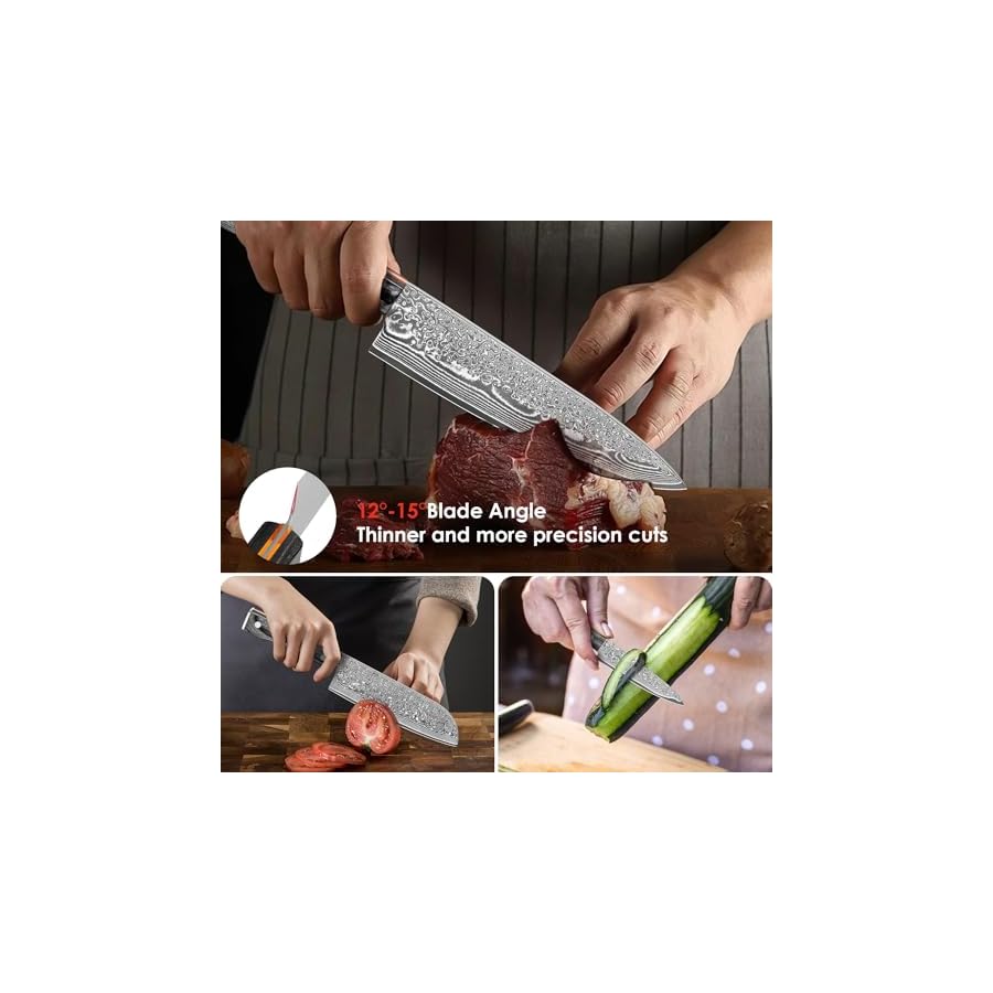 Kuwata-Chef-Knife-Set-3PCS-Professional-VG10-Damascus-Steel-Kitchen-Knife-Set-with-G10-Ergonomic-Color-Wooden-Handle-Cooking-Knife-Set-Elegant-Gift-Box-for-Home-Restaurant Kuwata Chef Knife Set, 3PCS Professional VG10 Damascus Steel Kitchen Knife Set with G10 Ergonomic Color Wooden Handle, Cooking Knife Set Elegant Gift Box for Home Restaurant