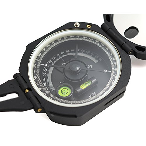 Funtalker Multifunctional Compass For Hiking, Outdoor Survival,Camping With Distance Calculator,Mirror, Lensatic Sighting,Surveyors Foresters,Lightweight And Durable - Black #TOP1