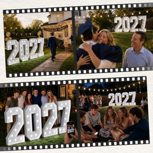 Image of Marquee Numbers 4 Feet Tall Big Light Up Numbers 25th Birthday Decorations Women Men Graduation Decorations 2025 White Anniversary Party Decor Large Cardboard Prop Backdrop Sign 25 | Cool White Light, Large 25th Anniversary Party Decor, Big Stable Sign, Assembly Required, Foam Board 42 Pcs Accessory Set