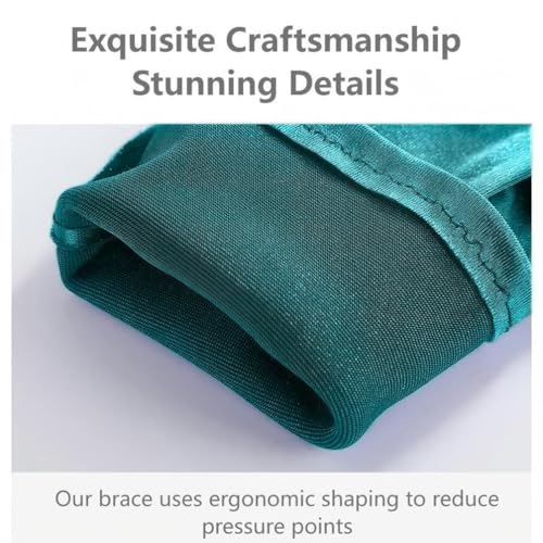 Bridal Shiny Stretch Satin Dress Gloves Wrist Length Theatre Gloves-Lake blue3