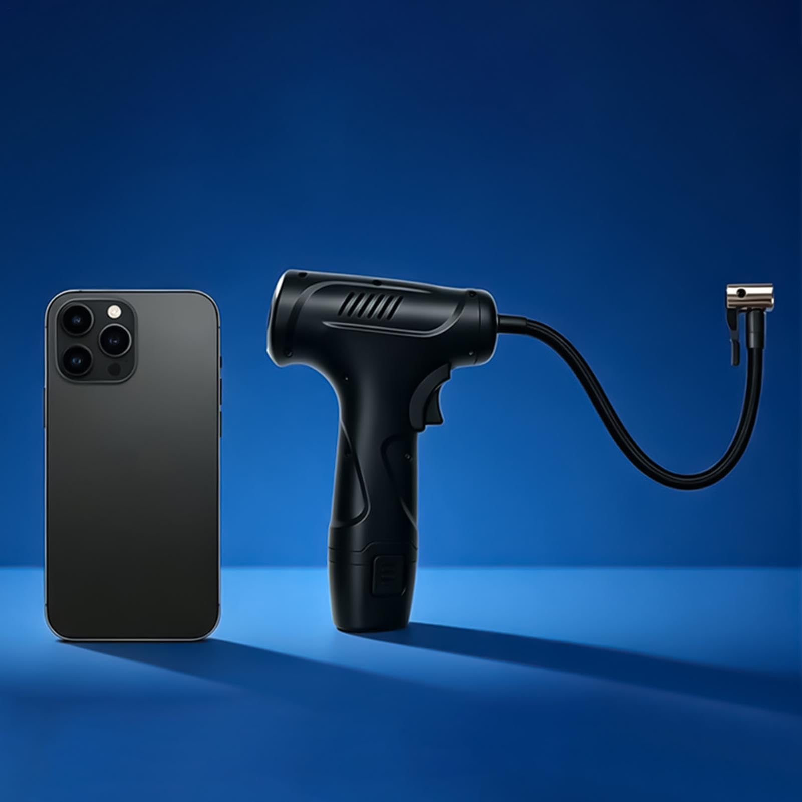 Inflator Luftpumpe Digitalanzeige mit LED-Leuchten Manometer | Auto-Luftpumpe, tragbar, für Fahrrad, Motorrad, Ball, Auto, LKW, SUV, Wohnmobil, Limousine, Zuhause, Reisen, Roadtrip
