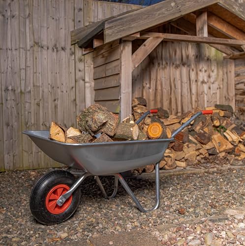Samuel ALEXANDER 65 Litre 60kg Capacity Galvanised Metal Garden Cart Wheelbarrow - Heavy Duty Garden Wheelbarrows with Pneumatic Tyre 1 Samuel ALEXANDER 65 Litre 60kg Capacity Galvanised Metal Garden Cart Wheelbarrow - Heavy Duty Garden Wheelbarrows with Pneumatic Tyre