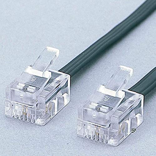 Elecom MJ-5BK Modular Cable, 16.4 ft (5 m), Slim, Black