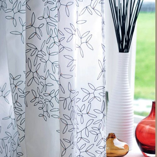 Ikea HEDDA BLAD Pair of Curtains, 2 panels, White / Black