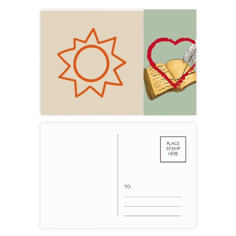 Lot de 20 cartes postales de painting à la main Motif soleil de soleil orange
