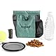Hotgirlhot Magnetfunktion Futterbeutel für Hunde,Hunde Leckerlitasche Snack Bag mit Clip & Verfügbares Tasche Schultergurt für Hundetraining und Ausbildung,18 * 19CM/7 * 7.4 Zoll (Grün)