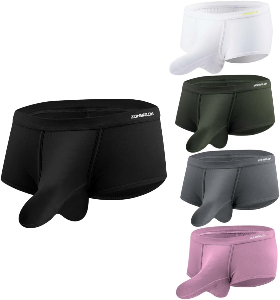 Men's Bulge Enhancing Underwear Dual Pouch Boxer Briefs Soft & Breathable Trunk Underwear for Men - Image 7