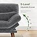 Marsail Futon Sofa Bed, 66” Futon Couch with Adjustable Backrest & Armrests, Convertible Small Sleeper Sofa Bed for Small Apartments, Study Room, Office, Corduroy Loveseat, Grey