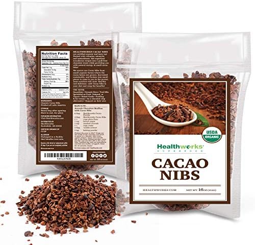 Healthworks Cacao Nibs Raw Organic (64 Ounces / 4 Pound) (2 x 2 Pound Bags) | Criollo Bean | Unsweetened Chocolate Substitute | Certified Organic | Keto, Vegan & Non-GMO | Antioxidant Superfood