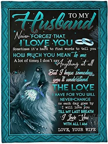 Fleece Blanket to My Husband - Bed Throw Grandma Grandpa Dad Mom Blanket Gifts from Grandmother Wife Husband Men Women, Birthday, Christmas 40x50 inch