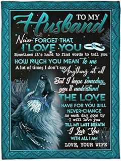 Fleece Blanket to My Husband - Bed Throw Grandma Grandpa Dad Mom Blanket Gifts from Grandmother Wife Husband Men Women, Birthday, Christmas 40x50 inch