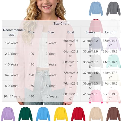 RKSTN Long Sleeve Cardigan Sweaters for Kids Warm Coats Fall Outfits Pink - image 5