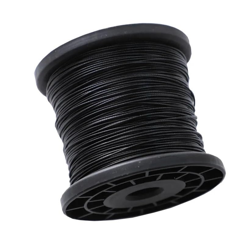 Fune metallica in acciaio rivestita in PVC, Diametro multicolore 2-5mm del cavo metallico rivestito PVC dell'acciaio inossidabile 304 50-100m(Black,50 METERS-OUTER DIAMETER 3MM)
