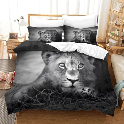 Housse de couette léopard hypoallergénique en microfibre douce avec fermeture éclair