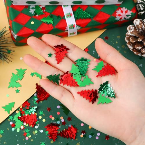 image for MARFOREVER Christmas Glitter Confetti, Tree Metallic Foil Confetti Par
