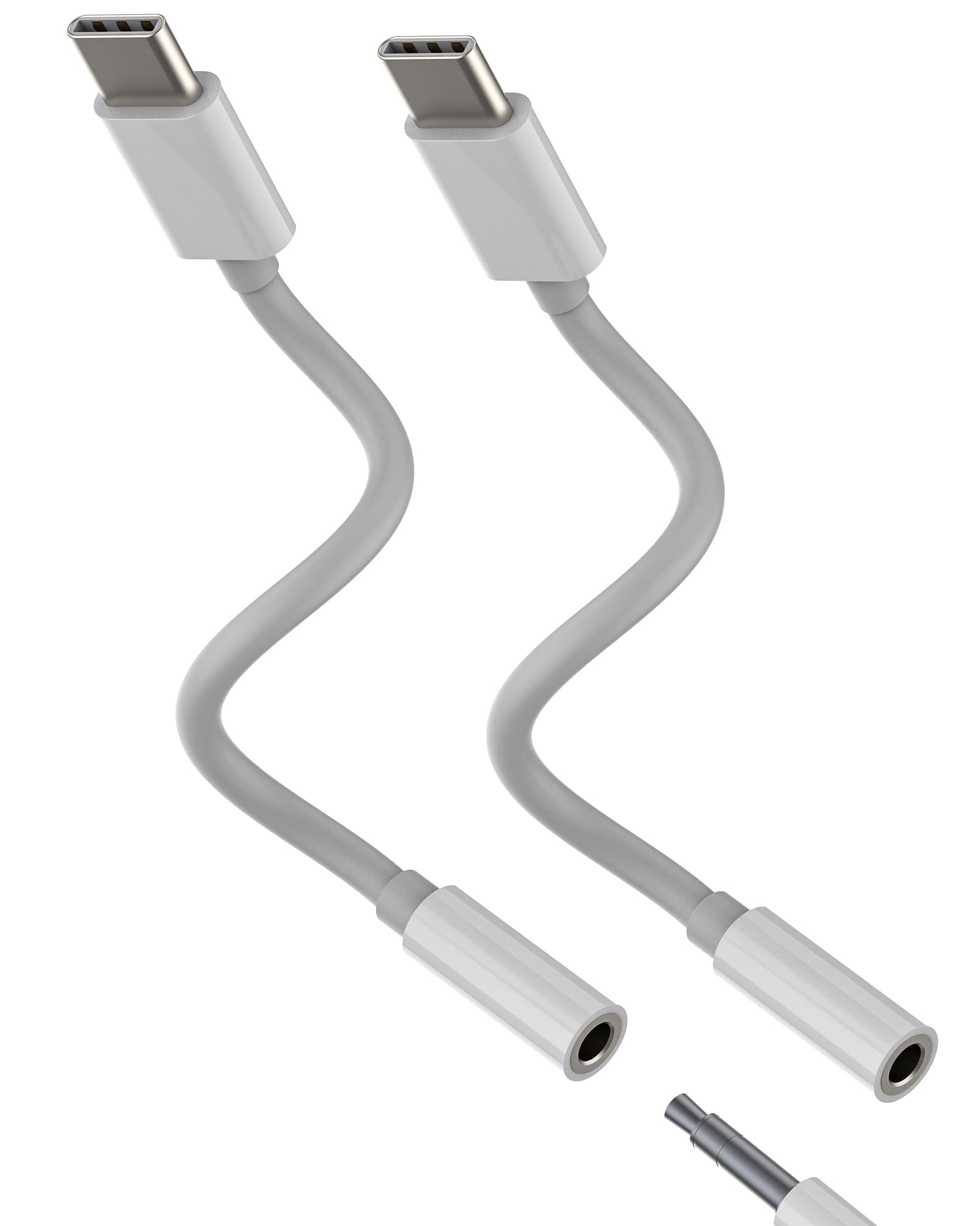 USB C to 3.5mmイヤホンジャックアダプター(2個入り)Type-Cオスドングル 対応iPhone 16 15 Pro Max対応Samsung 対応iPad Android用 DACオーディオ Apple AUX車載対応
