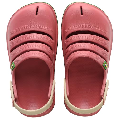 Havaianas Kids Clog Brasil, Zuecos Unisex Niños, Rojo, 33/34 EU