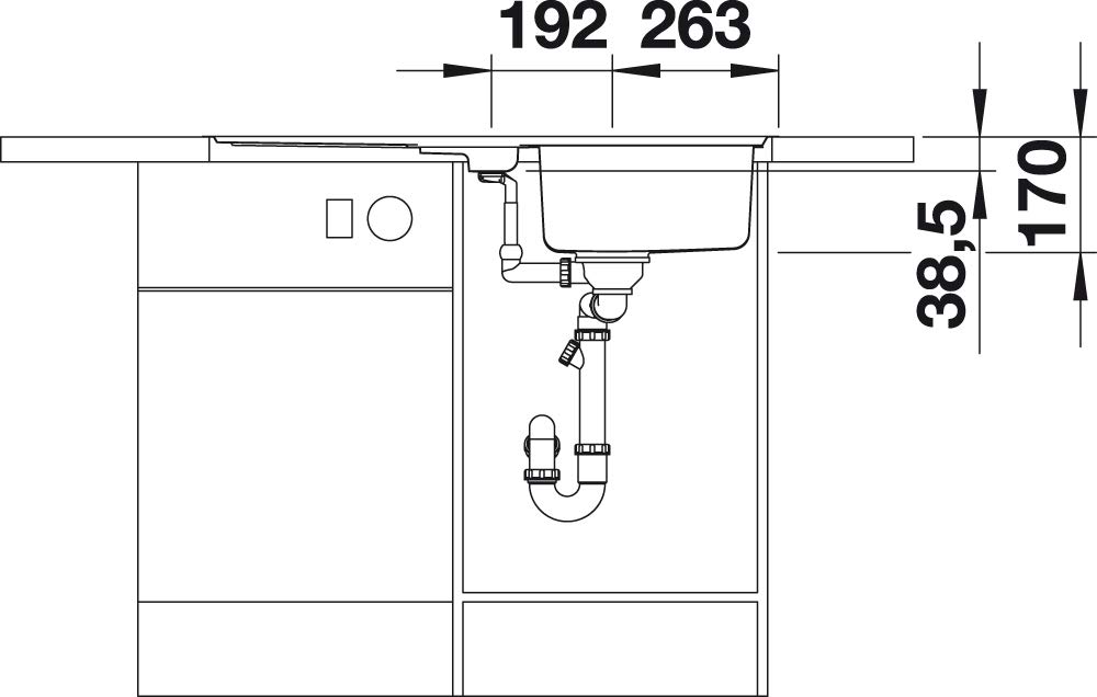 BLANCO CLASSIC PRO 5 S-IF 523663 Grifería de cocina con control a distancia de drenaje, bandeja reversible, mueble de baño de 50 cm, acabado satinado de acero inoxidable