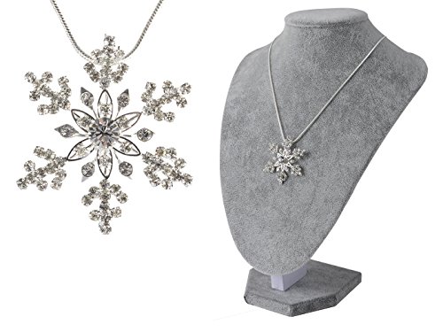 Alilang Silvery Tone Crystal Clear Colored Rhinestones Snowlake Winter Chain Necklace Pendant #TOP1
