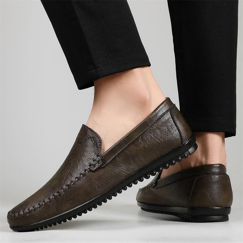 Men's Soft Genuine Leather Loafers & Slip Ons Casual Flats Breathable Lightweight Driving Dress Shoe Business Walking Moccasin Boat3
