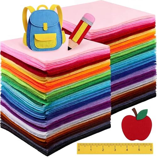 Image of Moukeren 460 Pcs 9.8 x 9.8 Inch Felt Sheets, Rainbow
