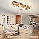 GBLY LED Deckenleuchte Holz: 70cm Deckenlamp Dimmbar Wohnzimmerlampe Modern Schlafzimmerlampe 46W Schwarz eckig deckenleucht fur wohnzimmer Schlafzimmer Küchen Flur Büro Lampe, Memory-Funktion