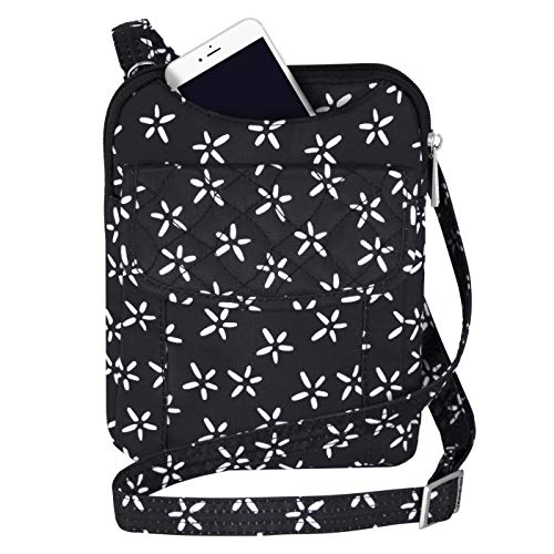 Pochette anti-vol femme Travelon Signature petit sac bandoulière RFID