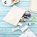 Gejoy 10 Pieces Cosmetic Canvas Pouch Bag Multipurpose Makeup Bag with Zipper Cotton Canvas Travel Toiletry Pouch DIY Craft(M,Beige)