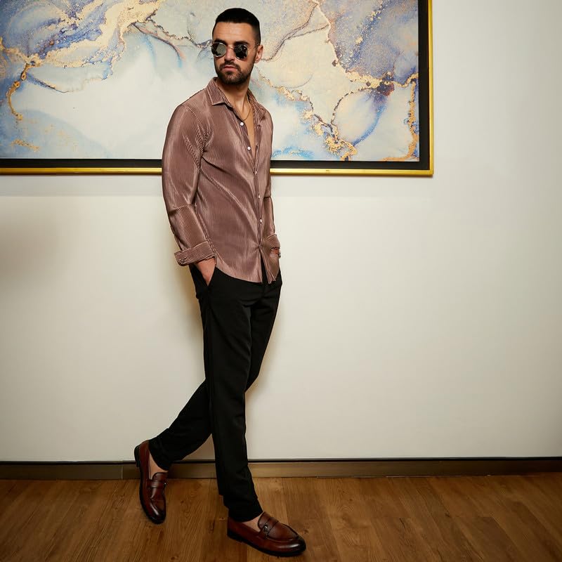 Image of CAHOOT Men's Shirt for Casual Wear | Spread Collar | Short Sleeve | Regular Fit | Button Closure | Shirt Crafted with Comfort Fit for Casual Wear