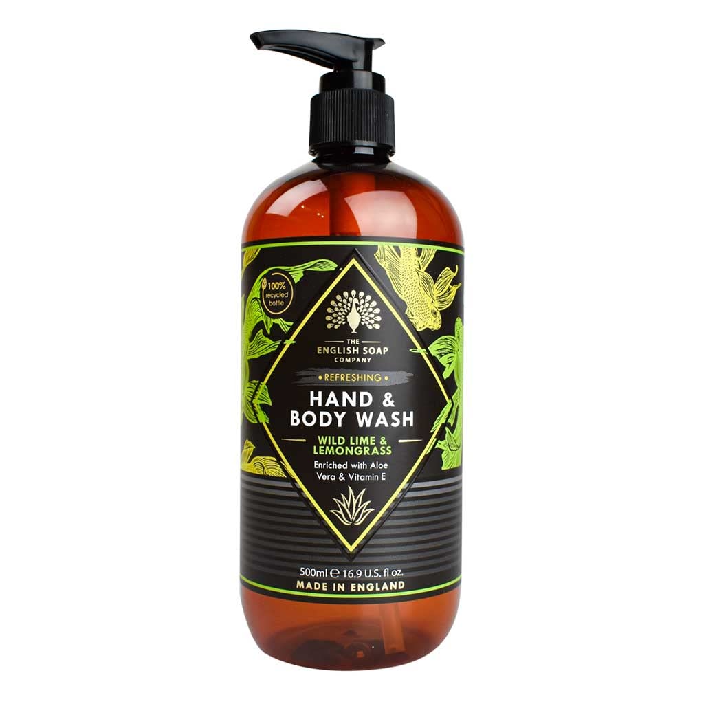 The English Soap Company Radiant Wild Lime and Lemongrass Hand and Body Wash 500ml, 500 ml (Pack of 1)