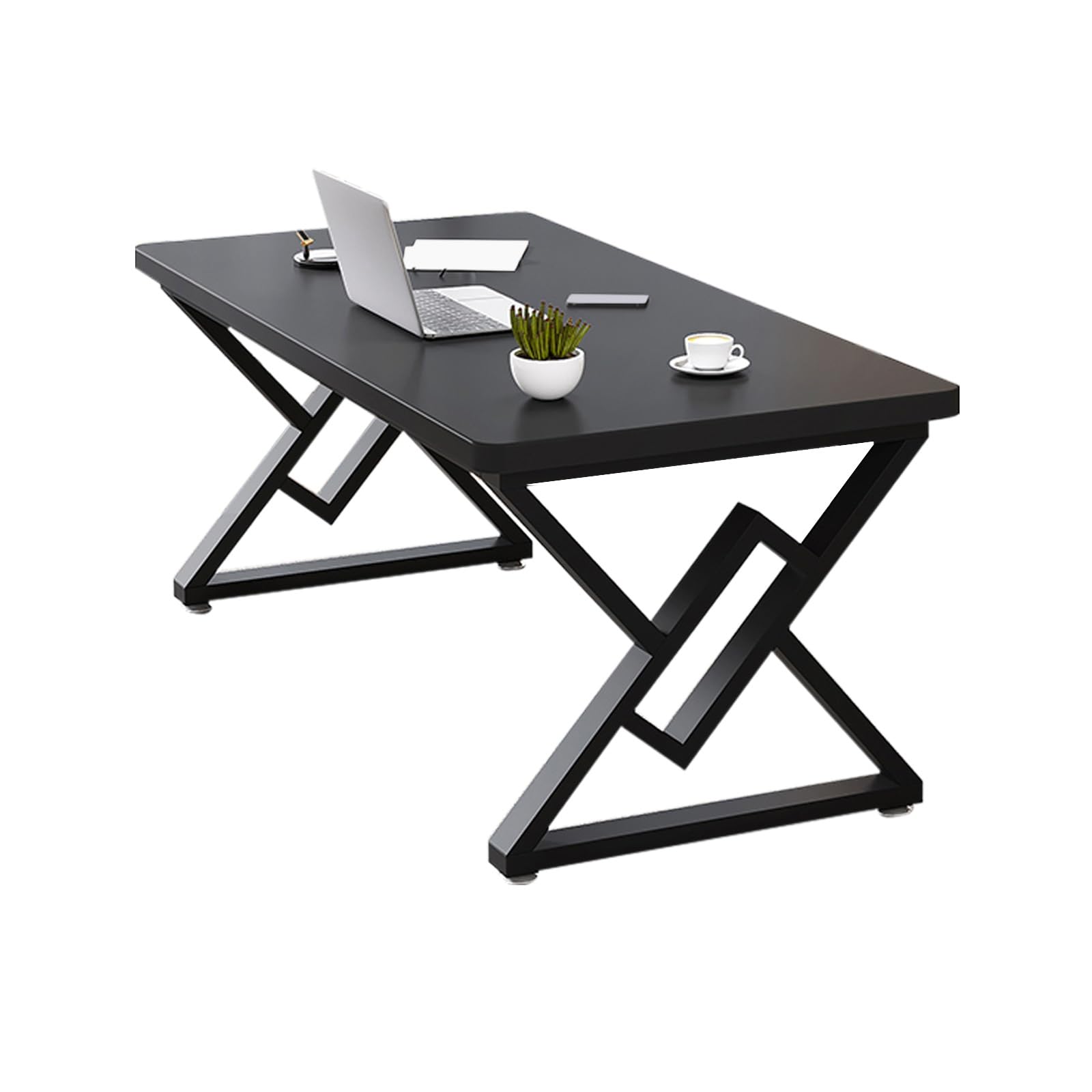 Wdsopk Negro Study Desk, Sturdy Carbon Steel Table Legs, Stable & Versatile For Various Settings, Brown, 100X60x75cm（-120 * 60 * 75Cm）
