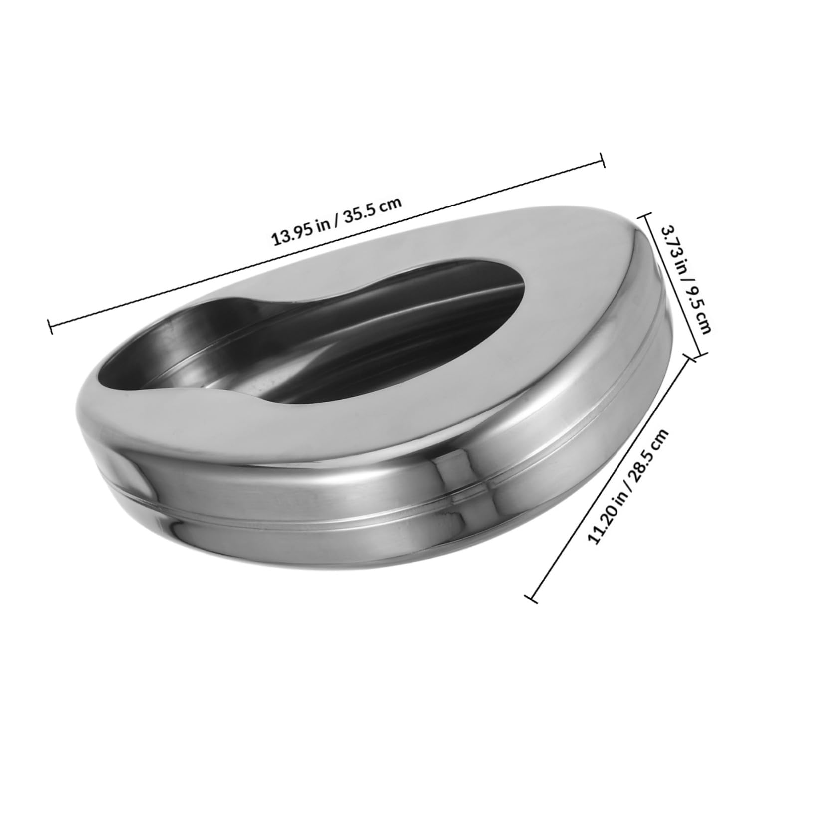 CRAFTHROU Padella da Letto Resistente in Acciaio Inossidabile Portatile Vaso Notturno per Pazienti Anziani e Allettati per Ospedali e Case di Riposo