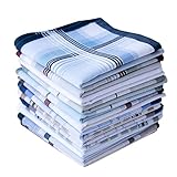 Mens Cotton Handkerchiefs Checkered Pattern Handkerchief Plaid Pocket Square Hankies Assorted 3PCS