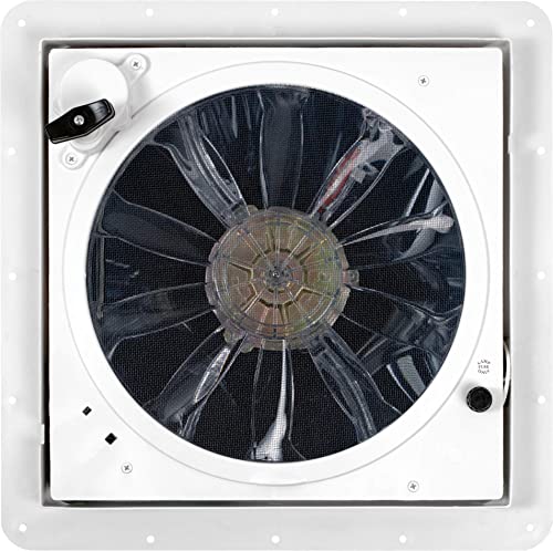 Dometic Fan-Tastic Vent Rv Roof Vent With Thermostat, Automatic Or Manual Variable Speed 12 Volt Rv Vent Fan, Automatic Dome Lift And Rain Sensor, Model 7350 (White) #TOP1