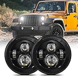 BICYACO 7 In LED Headlight, DOT 90W Headlights High Low Beam Compatible with Jeep Wrangler JK TJ LJ...