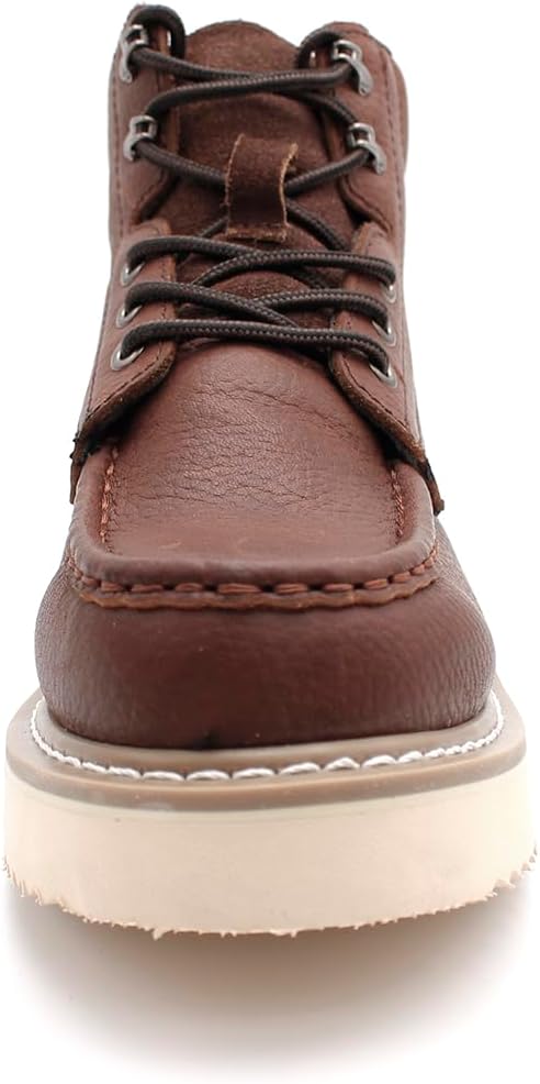 Laforst Men’s Brown Leather Work Boots – Soft Toe, Lightweight, Goodyear Welt Construction, Comfort Insole, Oil & Slip Resistant, EH Rated