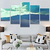 SIGNWIN 5 Panel Canvas Wall Art Modern Art Contemporary Landscape Multicolor Photography Relax/Calm Sky for Home Decorations Ready to Hang - 60