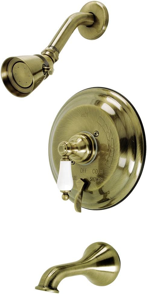 Kingston Brass KB36360PL Restoration Single-Handle Pressure Balanced Tub and Shower Faucet in Polished Nickel