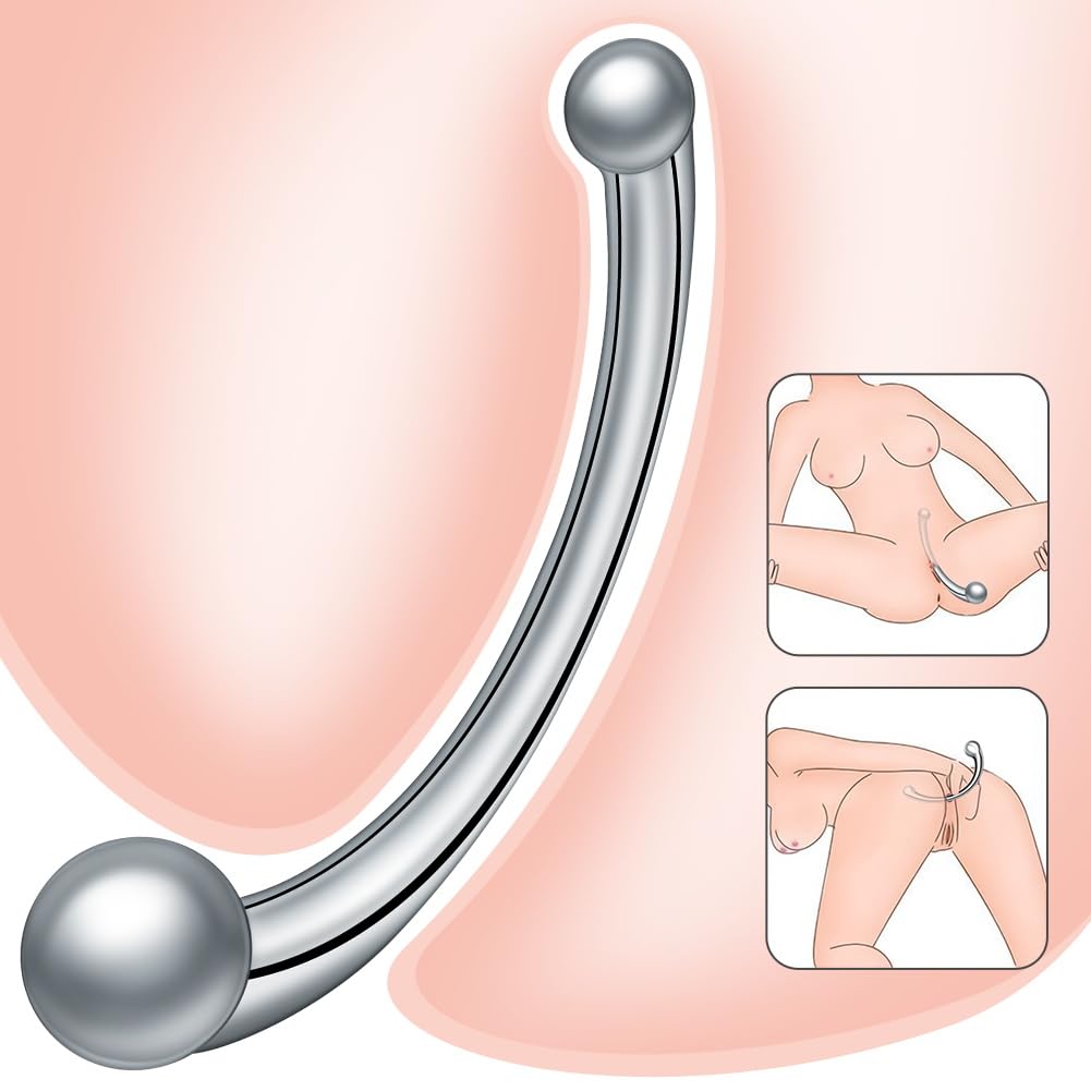 SXOVO Dildo Doppio in Acciaio Inossidabile - Dildo Anale in Metallo, Butt Plug Analesex Toy per Massaggio Prostata e Masturbazione Punto G, Toys Sessuali per Donna Uomini Coppie
