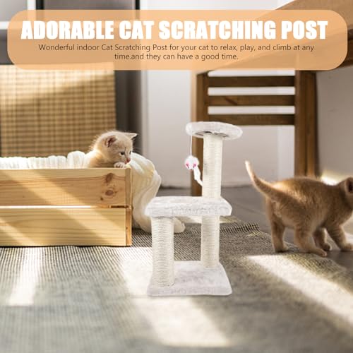 Rascador para gato vertical Yardwe de 3 niveles beige miniatura 5