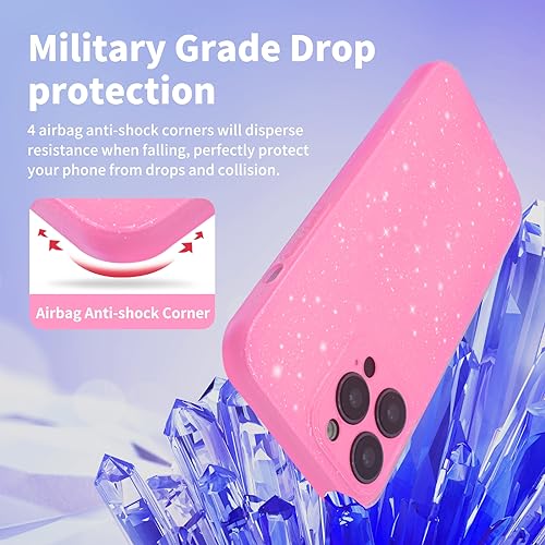 Coque à paillettes pour iPhone 12 Pro Max rose en silicone souple - 4