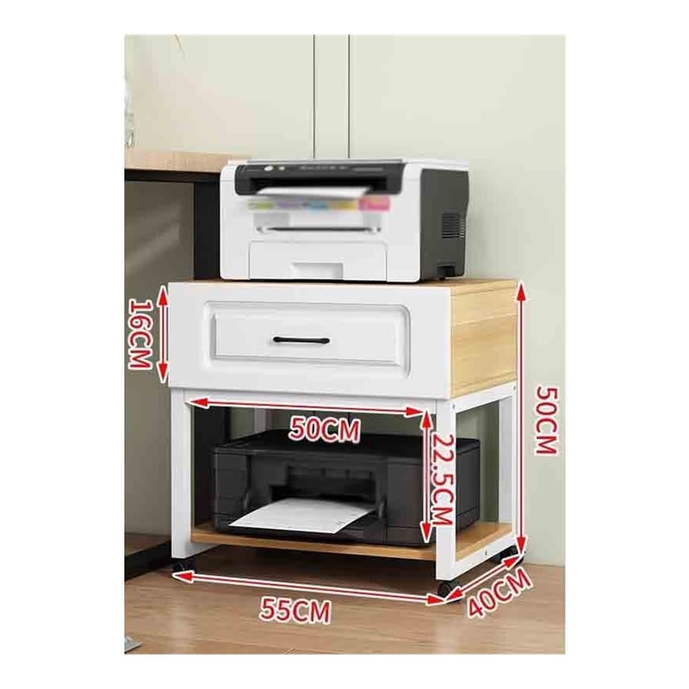 Soporte para impresora Estante for impresora de escritorio, marco de escritorio de oficina móvil, estante de colocación de fotocopiadora, estante de almacenamiento con ruedas multifuncional de pie Mes