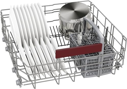 NEFF S125EBS16E, N 50, Smarter Unterbau Geschirrspüler 60 cm, Spülmaschine Made in Germany, Besteckkorb, sehr leise, Open Dry, starke Reinigung mit Chef 70ºC, Favoriten, Gebürsteter Stahl, Aqua Stop