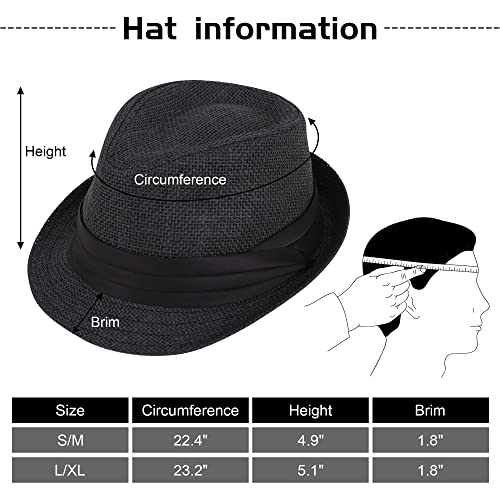 Image of Simplicity Fedora for Men Women Unisex Men's Women's Classic Manhattan Structured Gangster Trilby Fedora Hat
