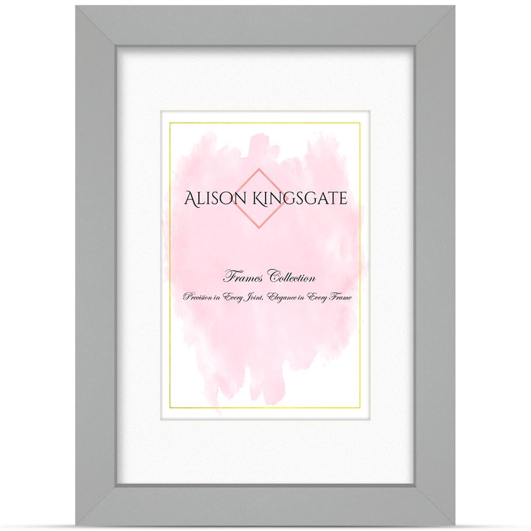 Alison Kingsgate A3 Light Grey Picture Frame with Mount for A4 Photos — image 1